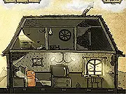 Play Gomo free online point and click adventure game on PlayArcadeHub, showing the character Gomo navigating a surreal 2D landscape.