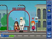 Screenshot of Love Tales: Cupid Shooter online game, showing the Cupid character aiming a bow and arrow at two distant characters