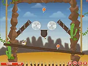 The creature trying to keep balance on the crossbeam in Dangerous Sweets online free game