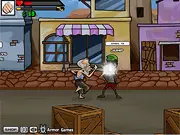 Kung-Fu Grandpa free online game screenshot, street fighting martial arts game, collect money for upgrades