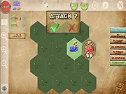 Gameplay screenshot from Retaliation Path of War, showing a turn-based strategy wargame map with tanks and military units.
