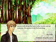 Main character girl in the free online visual novel game Colors of a Feather, with romantic interest options and mystery themes
