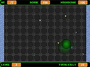 Super Heli online game screen showing the player's helicopter firing on multiple enemy aircraft in a vertical scrolling shooter.