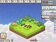 Tinysasters 2 free online game, a small tile-based world with a growing town being hit by a natural disaster