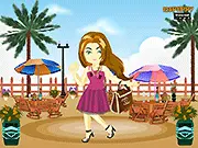 Ada Doll Dress Up game screen showing the model with a selection of clothes, hairstyles, and accessories for customization.