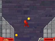 Fallen Ninja online arcade game screenshot, showing a ninja jumping between vine-covered walls while avoiding spikes