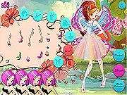 Fairy Princess Cutie free online game screenshot, a magical fairy princess wearing a beautiful dress and wings on PlayArcadeHub