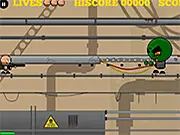Yikes! Zombies Shoot 'Em! free online defense game screenshot – player shooting zombies across multiple lanes