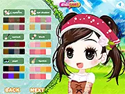 Rangeland 3 free online game screenshot, character wearing new clothes in a colorful field with flowers and animals
