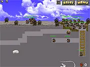 Trench Warfare game screenshot - Sapper character moving through a dark, muddy trench with a mine, near an enemy encampment