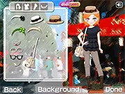 French Mix 2 online game screenshot, two girls dressed in elegant Parisian fashion on PlayArcadeHub