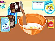 Rie's Recipe: Devil's Food Cake free online cooking game screenshot: baking a chocolate cake