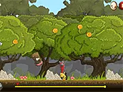 Timmy Flash free online game, log of wood being launched to escape bad machines and save forest