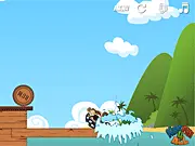 Walk the Plank free online puzzle game, pirate characters falling into the ocean