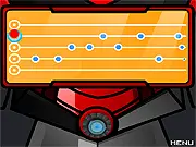Robot Hero game screenshot, futuristic robot playing music on a rhythm track, free online music game