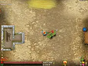 Knight Elite online game screenshot, a knight fighting waves of trolls with an epic sword