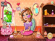 Sofia Hand Accident free online game, treating Princess Sofia's hand injury and styling her hair