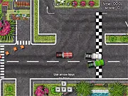 Screenshot of powerful trucks racing along the track in the free online game Coastal Town Trucks.