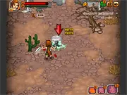 Screenshot from Bloodbath Avenue 2 showing a character fighting a horde of zombies in a desolate, post-apocalyptic city street.