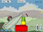 Toy Monster Trip 2 free online RC monster truck racing game screenshot: toy truck navigating ramps in a garden