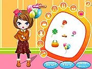 Pretty Thanksgiving online dress up game screenshot, girl in elegant holiday clothes on PlayArcadeHub