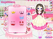 Cafe Shop Waitress Dress Up free game, play online waitress fashion game, girl designing cafe uniform, Amy the Green Cafe waitress