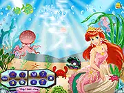 Ariel Underwater Adventure Decor free online game, Princess Ariel in her decorated grotto, decorating game for kids, Disney mermaid home design