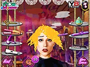 Play Lady Gaga Fantasy Hair Salon free online celebrity hair styling and dress-up game