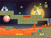 Free online 2-player game thumbnail for Interplanetary, featuring two cartoon cosmonauts on a strange planet, signaling a space adventure.