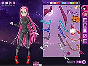 Super Cute Fantasy dress up game screenshot, girl character with spooky makeup and fantasy clothes, free online fashion game