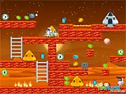Free online 2-player game thumbnail for Interplanetary 2, showing two cartoon cosmonauts running on a space planet with asteroids falling.