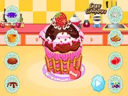 Decor My Cupcake free online game - Girl decorating a pink frosted cupcake with sprinkles