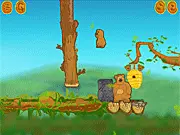 Play Wake Up Dad free online puzzle platform game – Help baby bear and dad collect honey, solve puzzles, and use the catapult