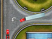 Playing Red Truck Delivery online, a free truck driving and trailer parking game