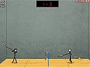 Stick figures playing badminton in Stick Figure Badminton 2
