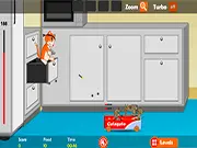 Play Cat vs Rats free action game online, protecting the fridge from rats