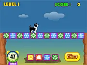 MathPup character standing near a bridge puzzle, showing the gameplay of the free online Bridge Pattern game on PlayArcadeHub