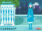 Quirky Rain Coats online game featuring a girl customizing her brightly colored raincoat and boots
