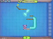 Play Cat Shmat free online puzzle game where you drag and drop items to roll a cookie to a hungry cat.