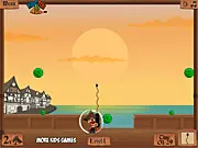 Pang Pirate free online arcade game where you clear a ship's deck of bouncing balls