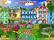 Baseball Blast online game screenshot, showing a batter preparing to hit a baseball in a neighborhood sandlot