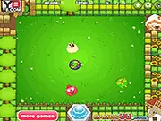 Screenshot of Angry Rabbit Collision showing multiple colored rabbits and a collision hole on the game screen