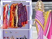A collection of beautiful, colorful traditional saris and elegant Indian jewelry for the Beautiful Saris dress-up game.
