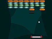 The game screen for the free online arcade game Renganax showing a paddler controlling a bouncing ball