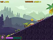 Jurassic Hunter free online truck driving game, plow through dinosaurs, upgrade truck aspects