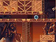 BUG Mad Penguinanhembi free online game screenshot of a robot using a plasma gun in a factory