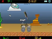 Breakneck free online arcade game screen showing a small player spaceship dodging enemy bullets and firing on a large hostile vessel.