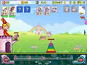 Wacky Strike online strategy game screenshot showing troops battling between two castles