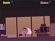 Screenshot of Hotline Heat 80s action game showing a character in a tense, retro-styled interior with a synthwave theme