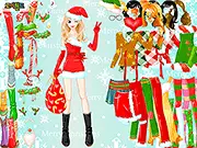 Extra Happy Holidays Dress Up free online game, styling Santa's helper in a Christmas outfit